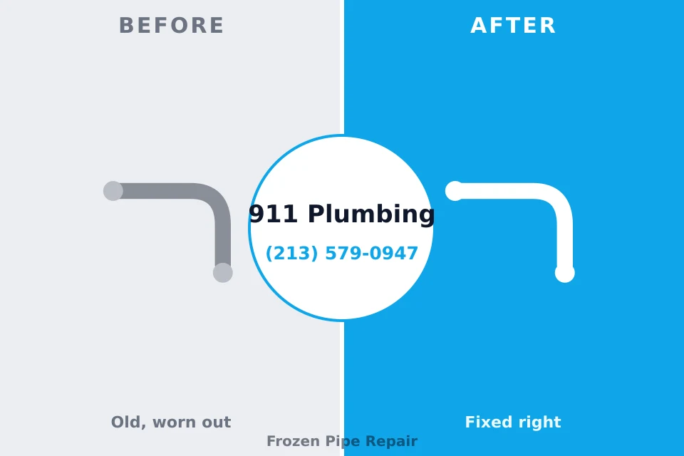 Before and after: plumbing repair North Lakes, AK